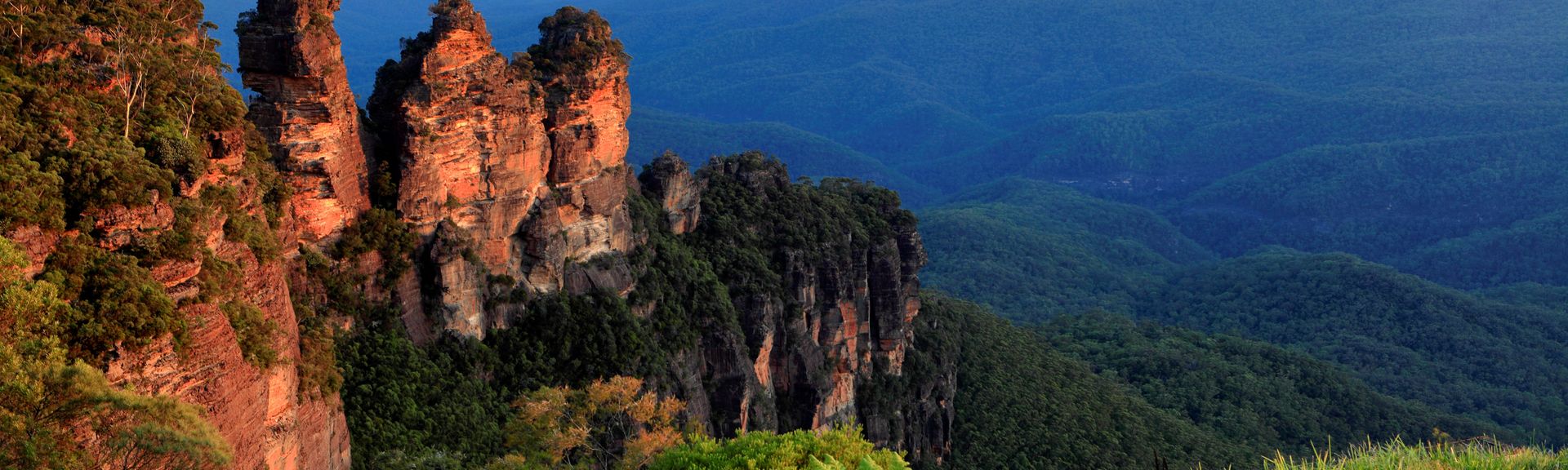 Chaîne de rochers Les Trois Sœurs, Nouvelle-Galles du Sud Australie, dans la région Pacifique