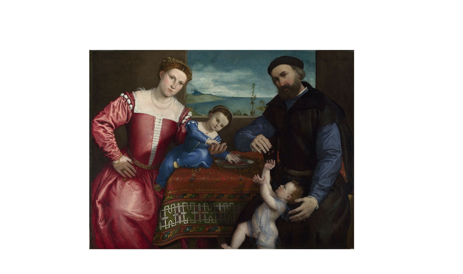 lorenzo lotto, portrait of giovanni della volta with his wife and children, completed 1547 (c) the national gallery, london.jpg