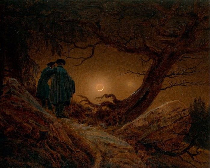 « Deux Hommes contemplant la Lune » Caspar Friedrich