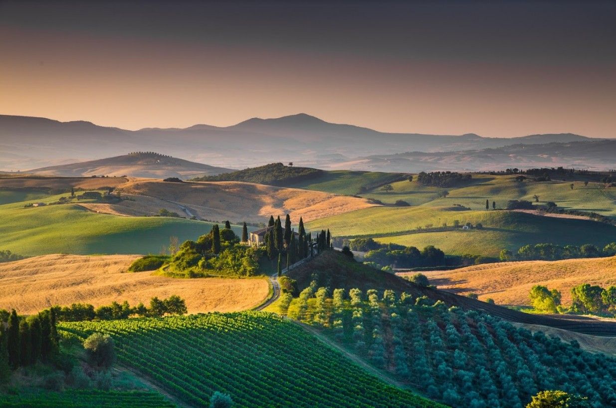 paysage de collines toscanes