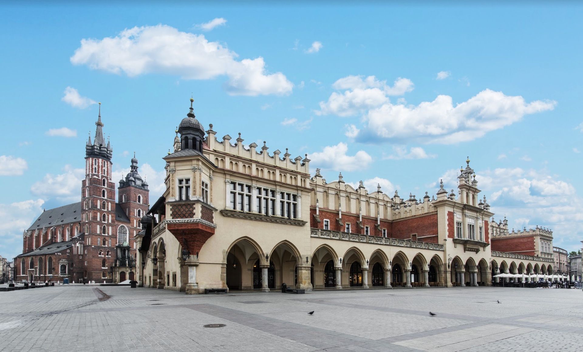 Basilique Sainte-Marie et place principale, Cracovie - Pologne