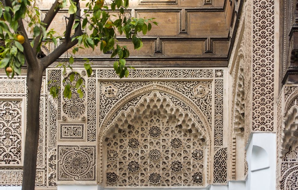 Détails du palais de la Bahia, Marrakech - Maroc
