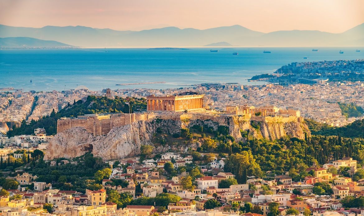Vue aérienne de la ville d'Athènes - Grèce
