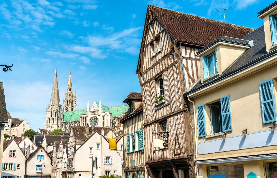 Maisons traditionnelles de Chartres, Centre-Val de Loire - France