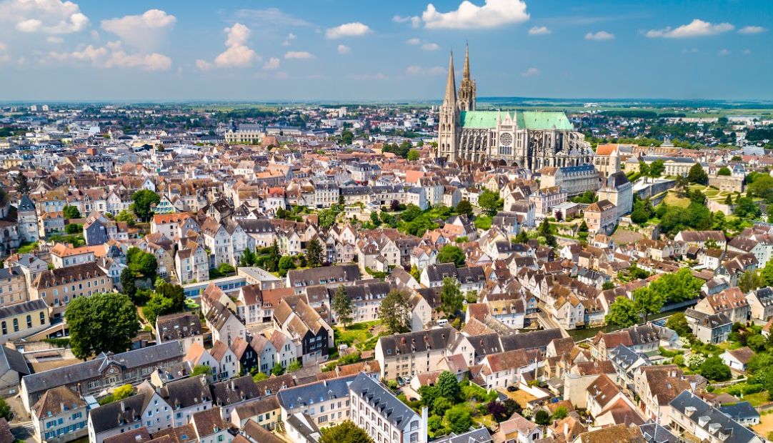 Vue aérienne de Chartres, Centre-Val de Loire - France