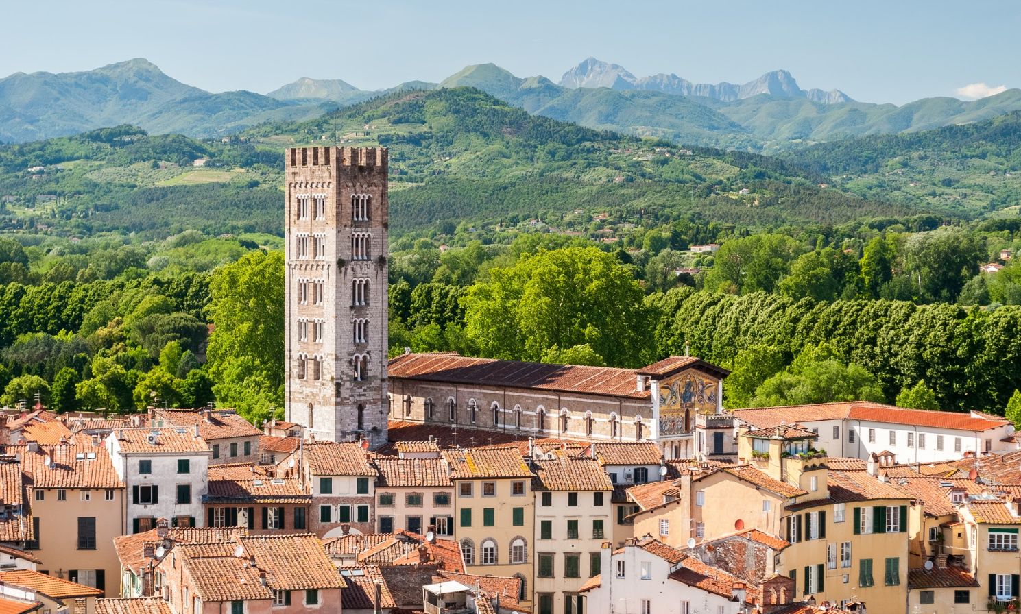 Vue aérienne de Lucques, Toscane - Italie