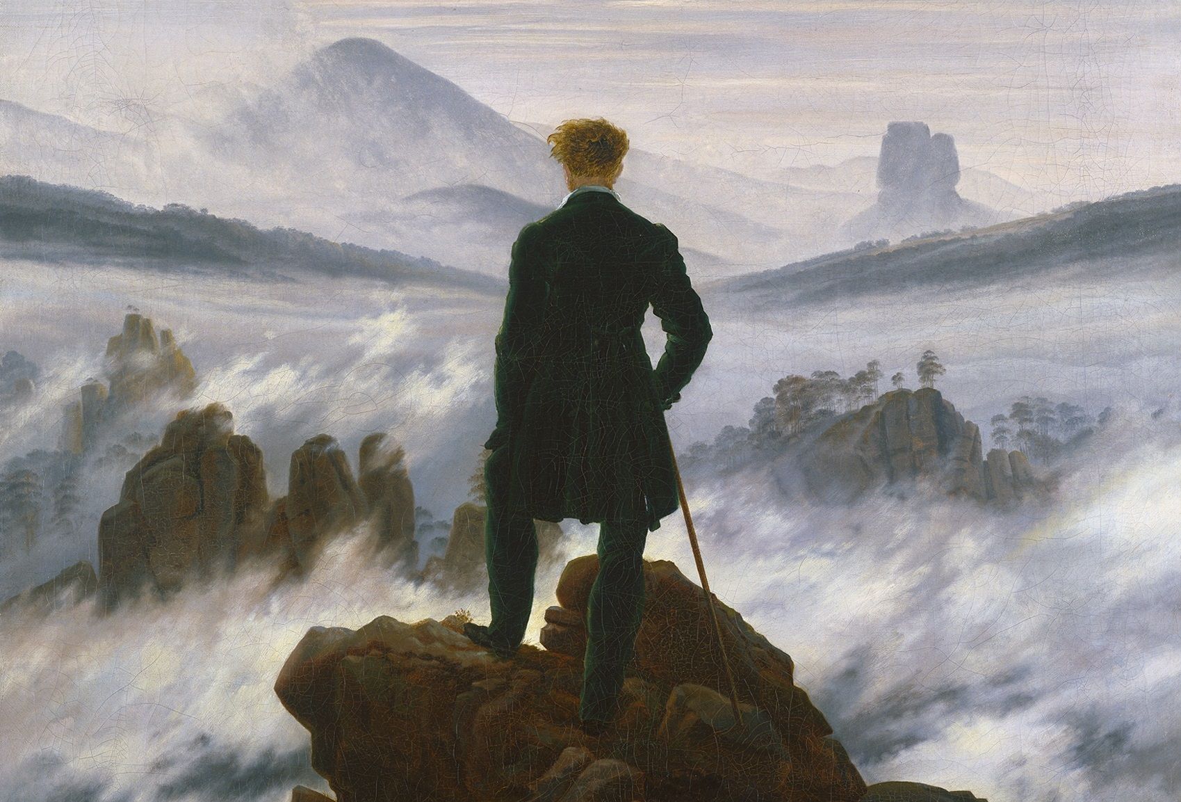 "Le voyageur contemplant une mer de nuages" de Friedrich ©Elke Walford