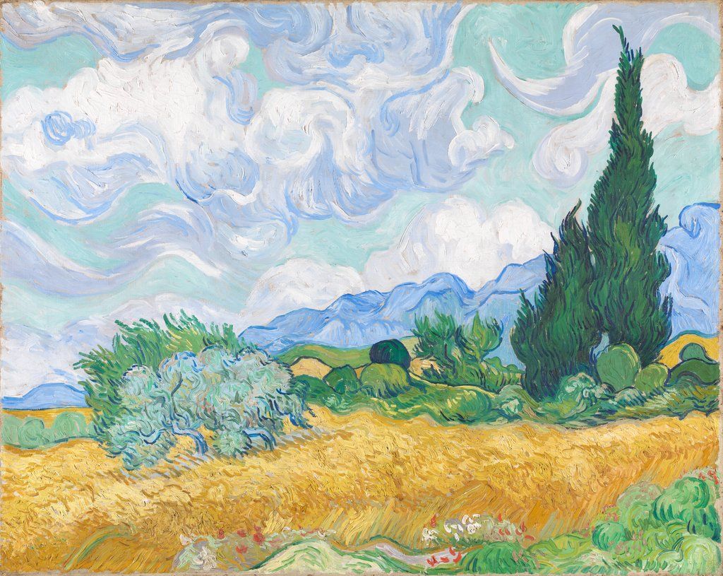 Cyprès aux blés d'or, Van Gogh