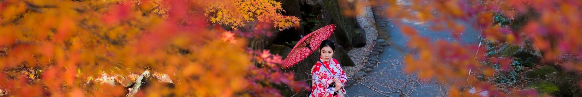 Japonaise sous les couleurs de l'automne