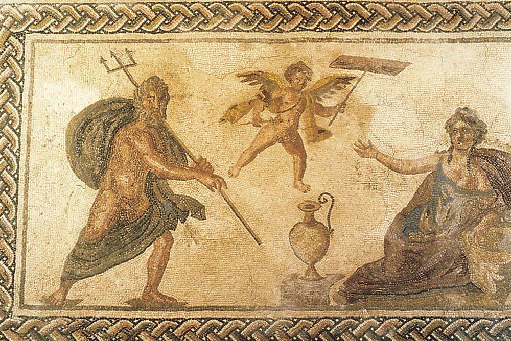 Mosaïque de Poséïdon et Amymone, Maison de Dionysos, Paphos - Chypre