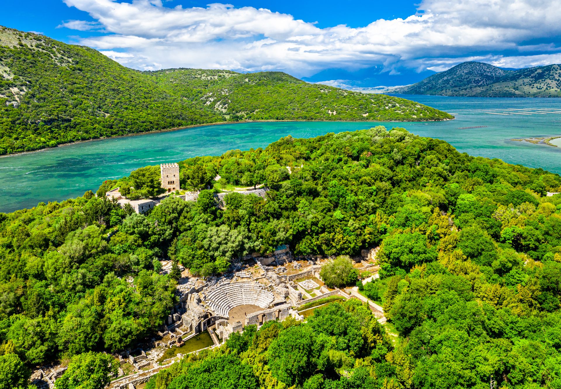Vue sur le parc archéologique de Butrint