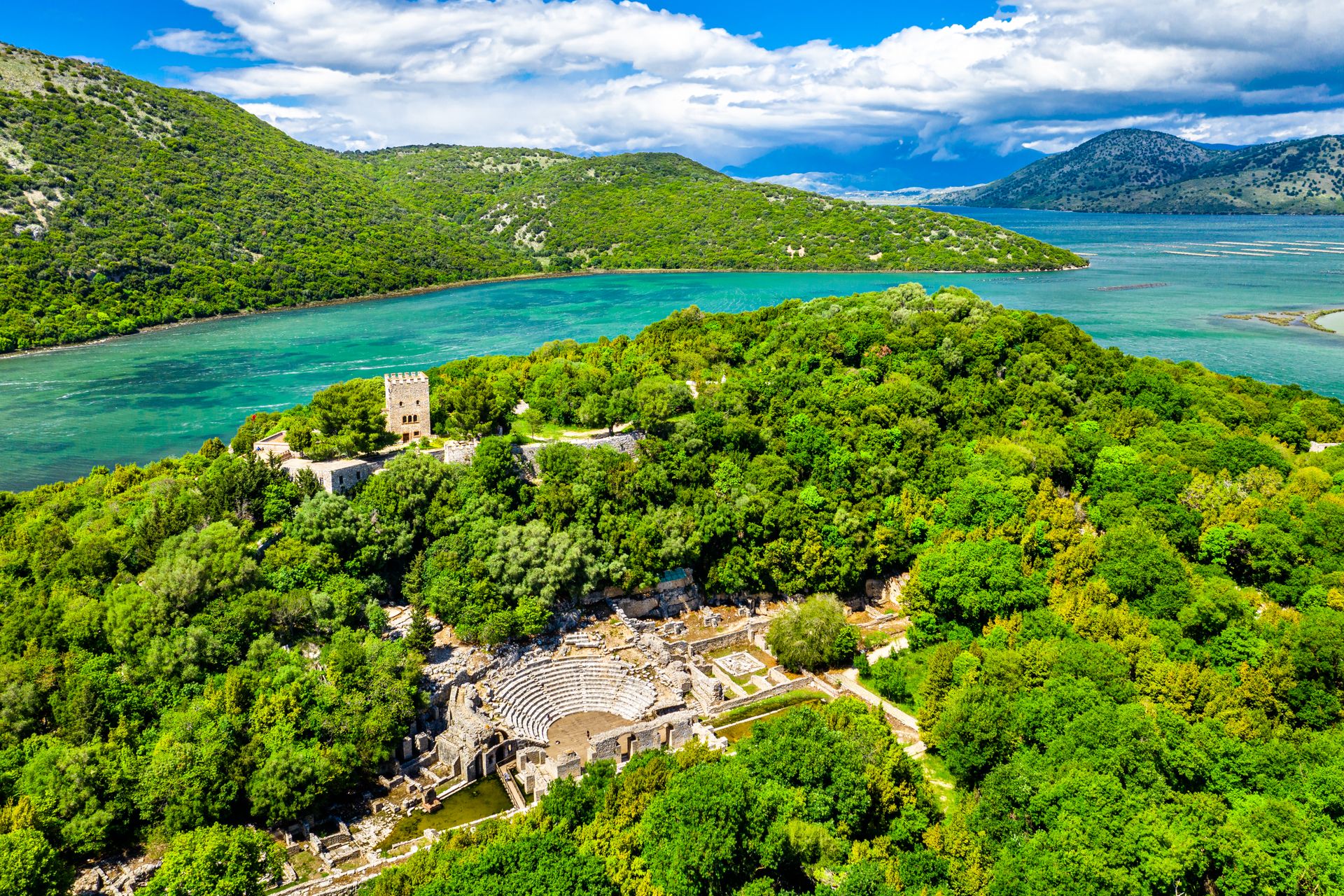 Vue sur le parc archéologique de Butrint
