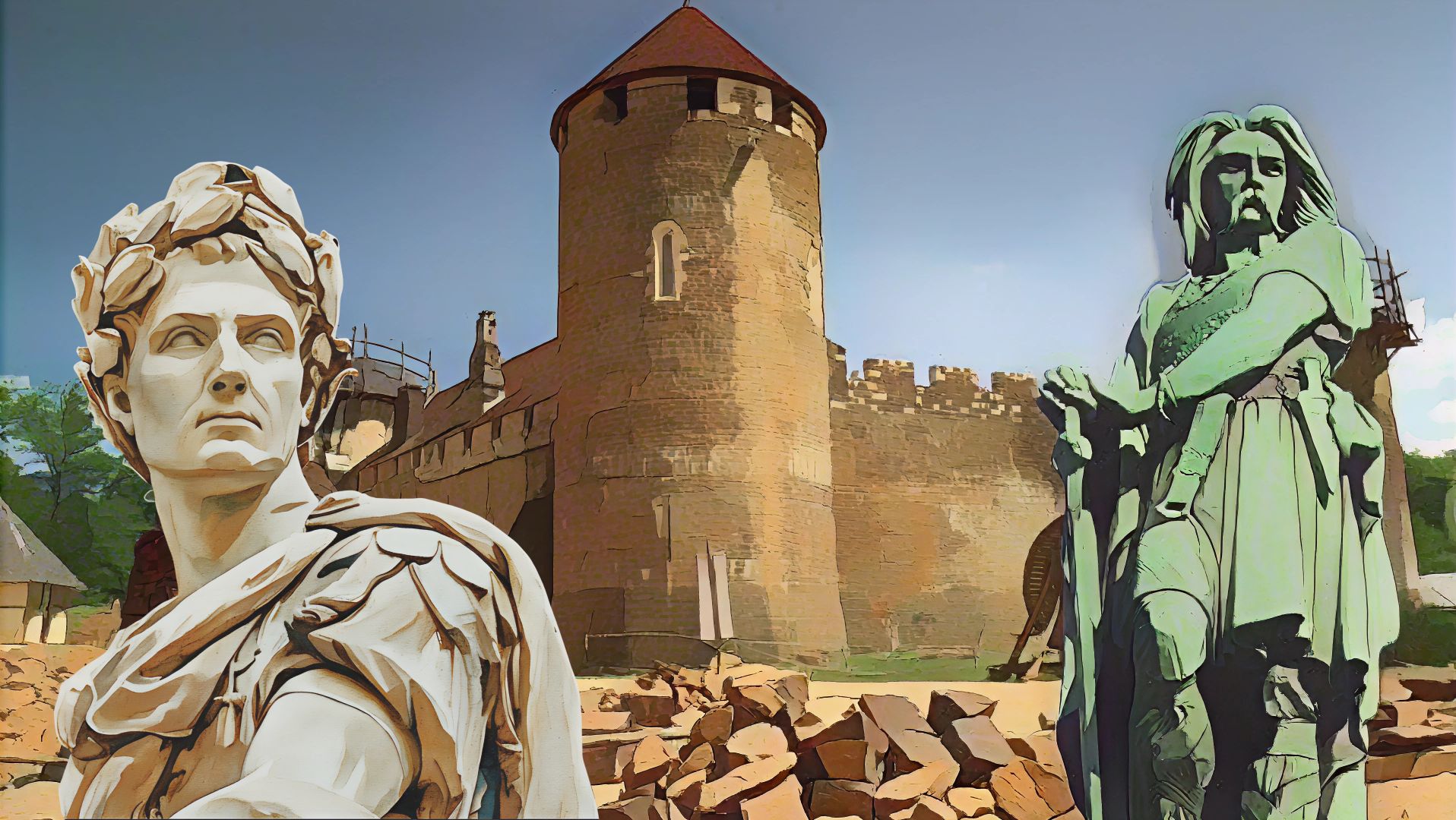 César et Vercingétorix, Guédelon