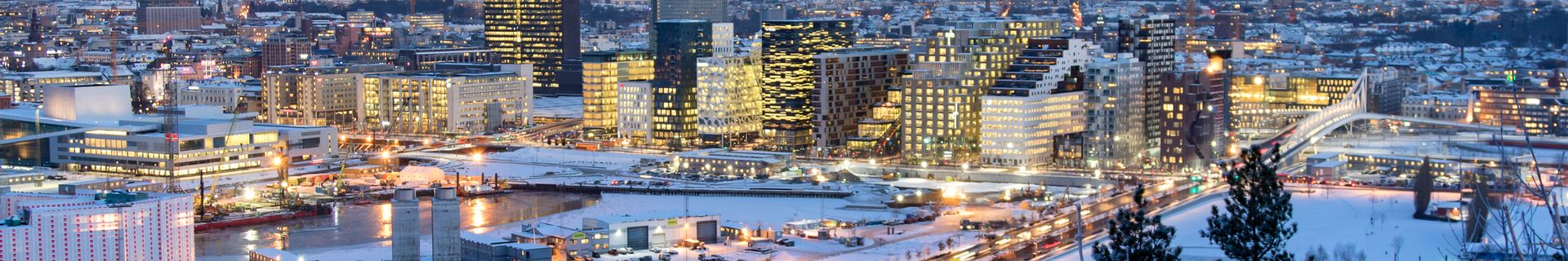 Vue aérienne d'Oslo en hiver