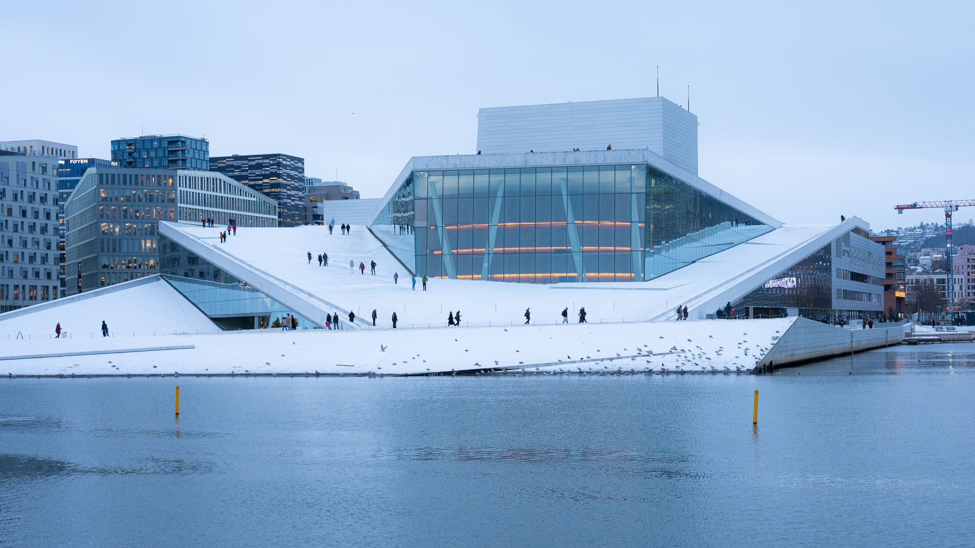 Opéra d'Oslo en hiver