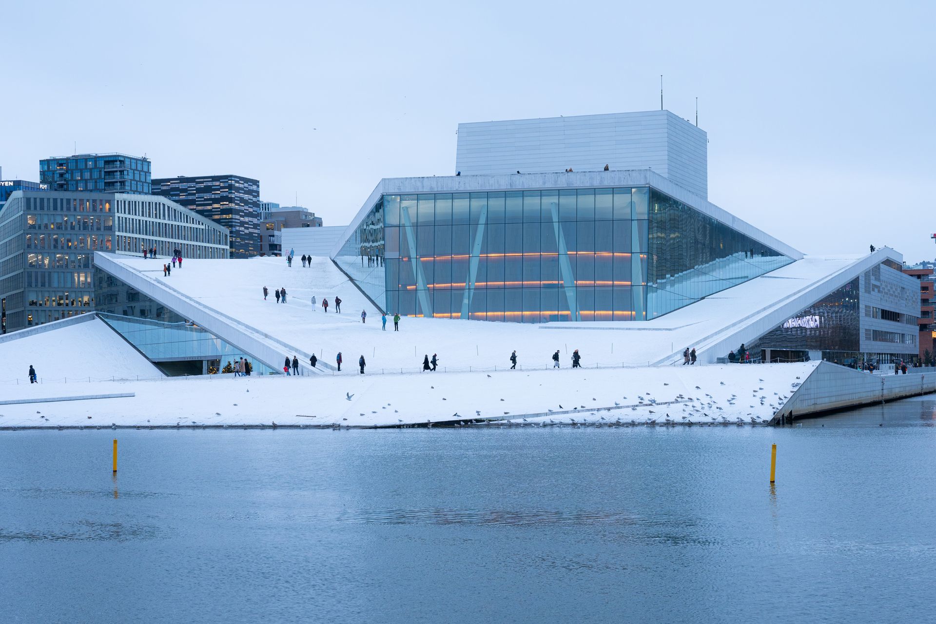 Opéra d'Oslo en hiver