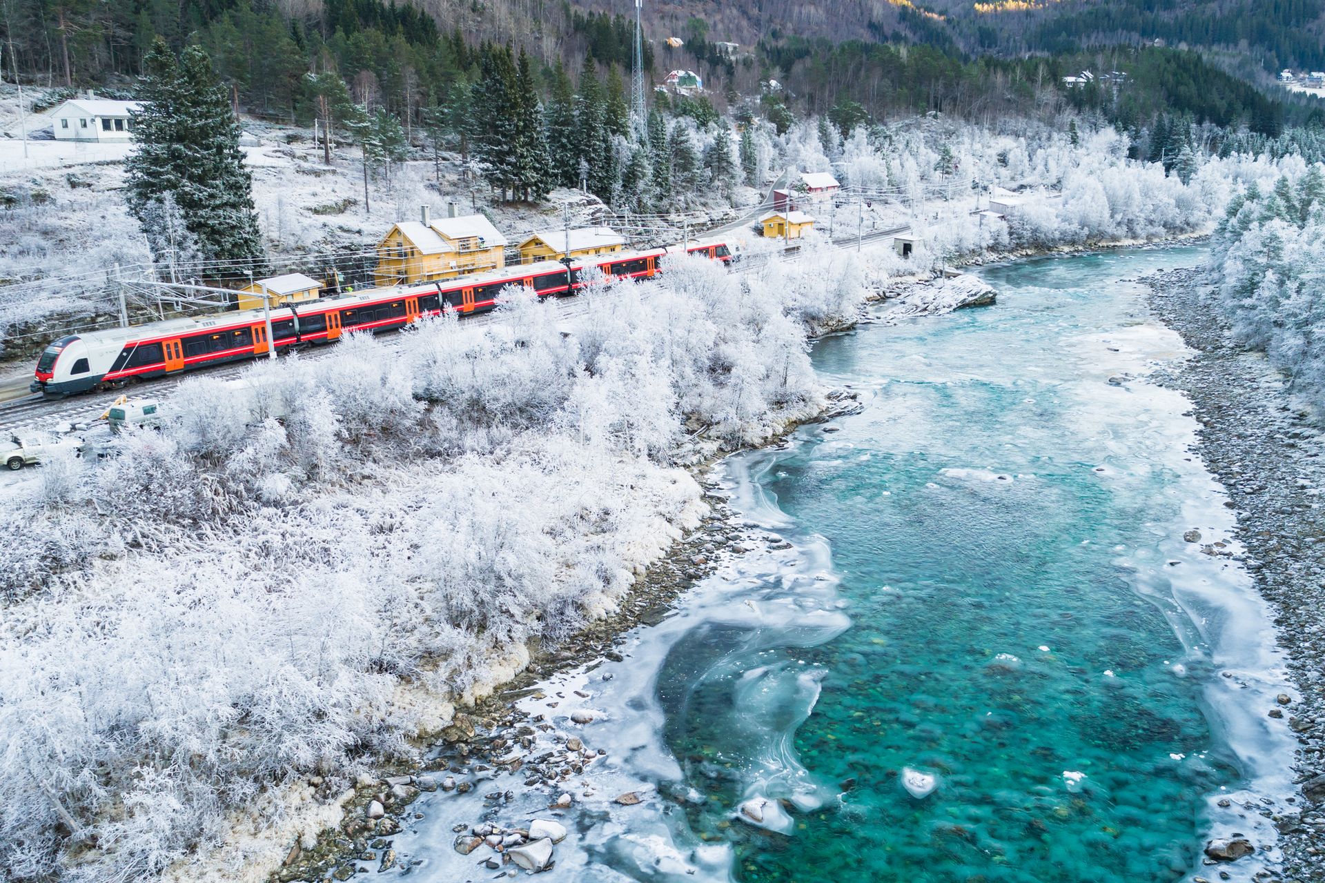Train panoramique Oslo Bergen en hiver