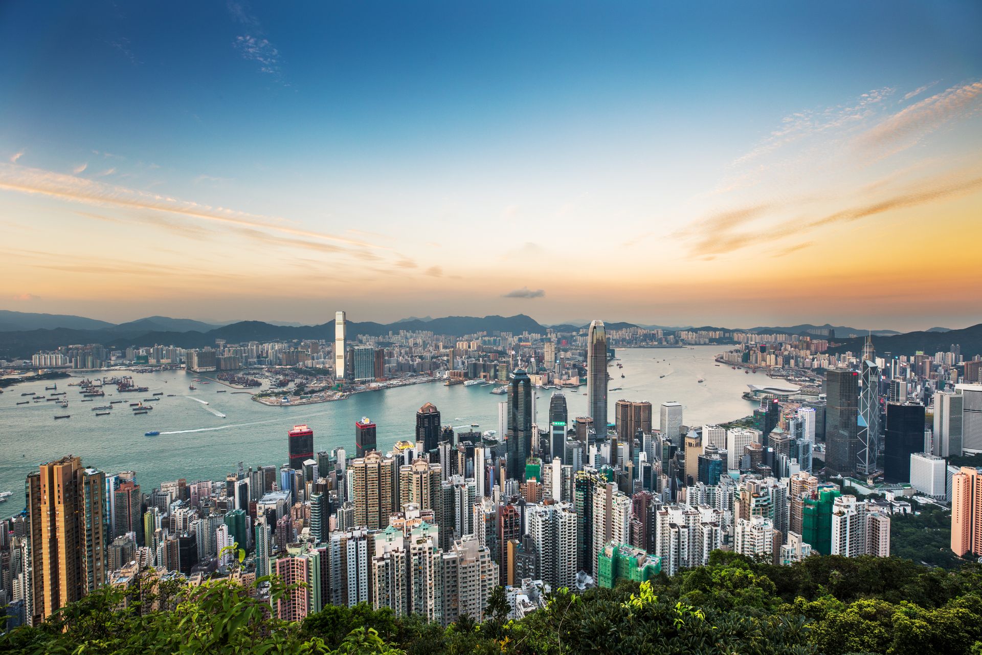 Vue sur la skyline de Hong Kong