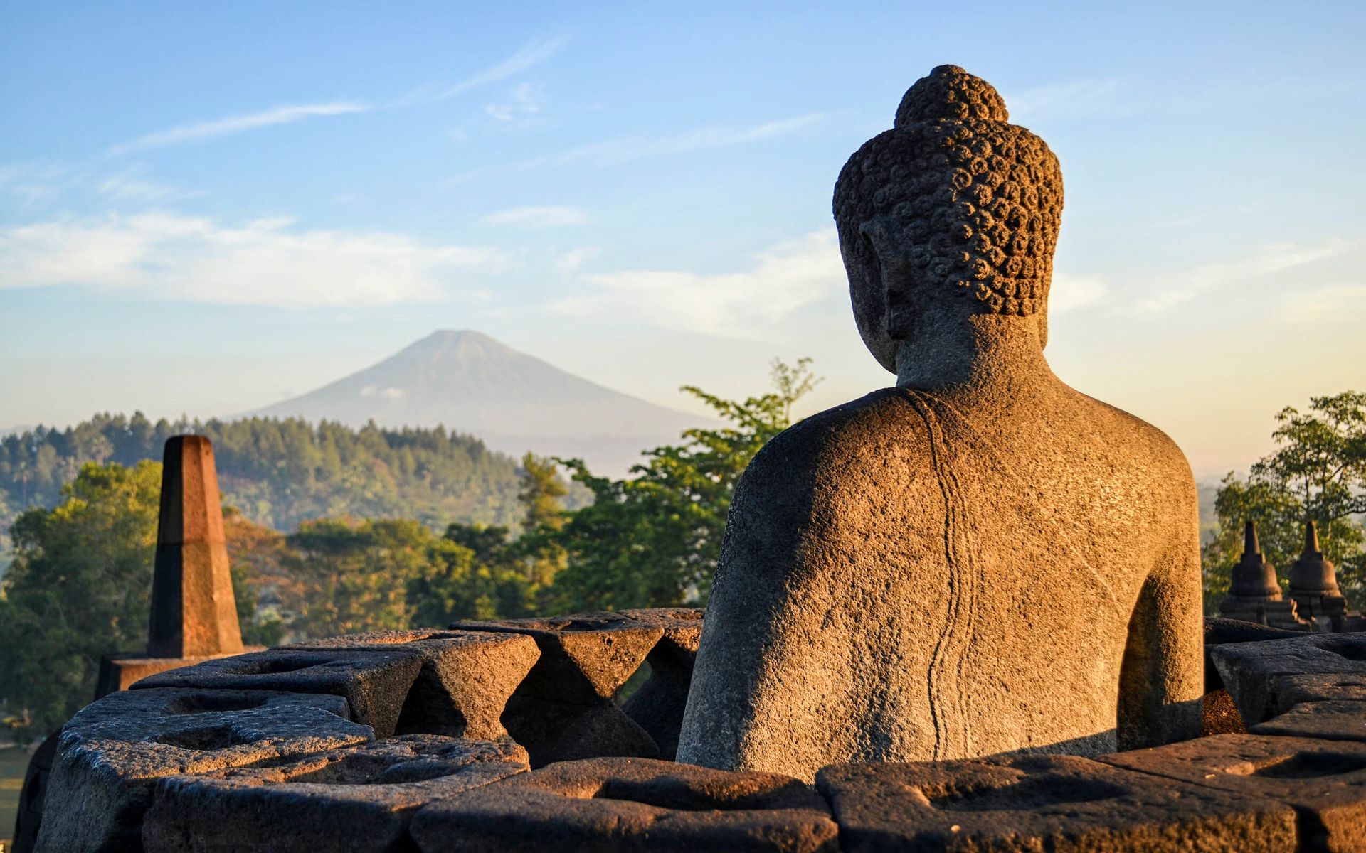 Vue du temple de Borobudur à Java